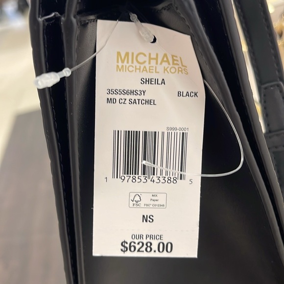 Michael Kors Sheila Medium Sequined Floral Print CZ Satchel
Black 
NWT - Picture 6 of 16